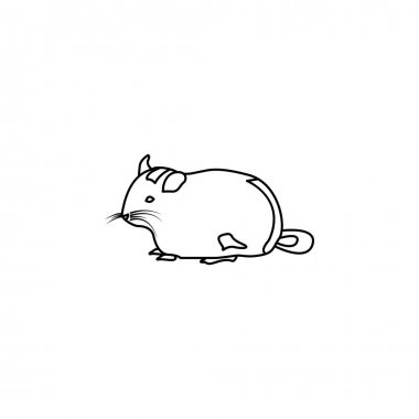 Chinchilla simgesi. Kemirgenler simgesi öğesi. Premium kalite grafik tasarım simgesi. Bebek Işaretleri, beyaz arka planda beyaz arka planda web siteleri için anahat sembolleri koleksiyon simgesi, internet tasarımı, mobil