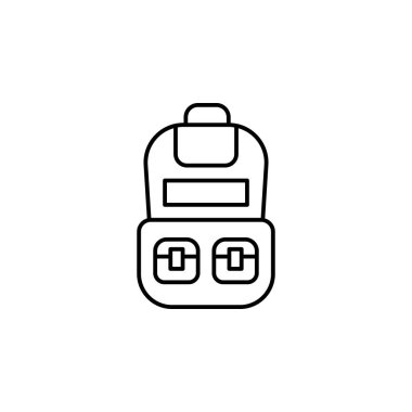 sırt çantası simgesi. Mobil kavramı ve Web uygulamaları illüstrasyon için Safari öğesi. Web sitesi tasarım ve geliştirme, uygulama geliştirme için ince çizgi simgesi