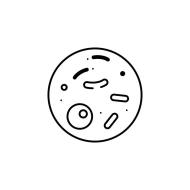 bakteri simgesi. Bilim illüstrasyon unsuru. Web sitesi tasarımı ve geliştirme, uygulama geliştirme için ince çizgi illüstrasyon. Premium anahat simgesi