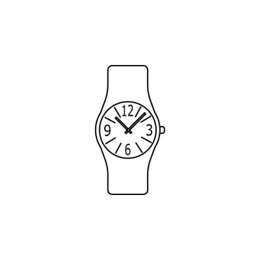 Modern Analog Erkekler Bilek Saati çizgi simgesi. Saat simgesi. Üstün kaliteli grafik tasarım. İşaretler, semboller in toplanması, web siteleri için basit simge, web tasarımı, mobil uygulama