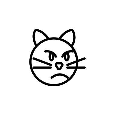 Kedi kızgın emoji anahat simgesi. İşaretler ve semboller web, logo, mobil uygulama, Ui, Ux için kullanılabilir