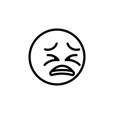 Üzgün emoji anahat simgesi. İşaretler ve semboller web, logo, mobil uygulama, Ui, Ux için kullanılabilir