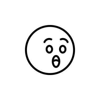 Şok emoji anahat simgesi. İşaretler ve semboller web, logo, mobil uygulama, Ui, Ux için kullanılabilir