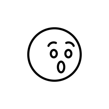 Şok emoji anahat simgesi. İşaretler ve semboller web, logo, mobil uygulama, Ui, Ux için kullanılabilir