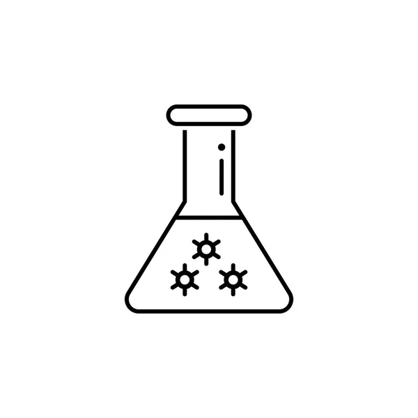 Icono del matraz de reacción química. Elemento de ilustración científica. Ilustración de línea delgada para el diseño y desarrollo de sitios web, desarrollo de aplicaciones. Icono de esquema premium — Archivo Imágenes Vectoriales