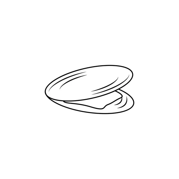 Muschelsymbol. Element des beliebten Meerestier-Symbols. hochwertiges Grafikdesign. Zeichen, Symbolsammlung für Webseiten, Webdesign, — Stockvektor