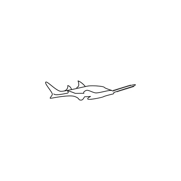 Икона рыбной пилы. Элемент популярной иконы морских животных. Премиум качества графический дизайн. Знаки, символы сбора значок для веб-сайтов, веб-дизайн , — стоковый вектор