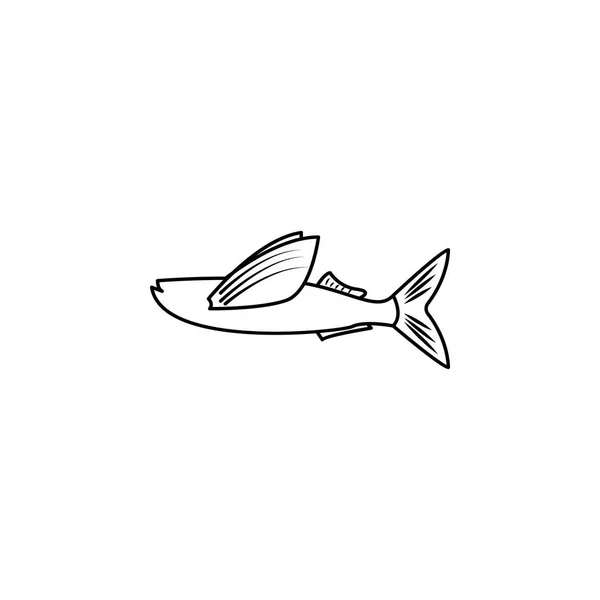 Icona di pesce volante.Elemento di icona popolare animali marini. Design grafico di qualità premium. Segni, icone di raccolta simboli per siti web, web design , — Vettoriale Stock