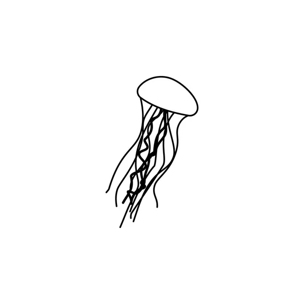 Ikona medúzy. Ikona populárních mořských živočichů. Kvalitní grafický design. Značky, ikona kolekce symbolů pro weby, návrh webu, — Stockový vektor