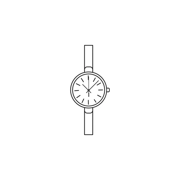 Classico analogico delle donne orologio da polso icona della linea. Icona dell'orologio. Design grafico di qualità premium. Segni, raccolta simboli, semplice icona per siti web, web design, app mobile — Vettoriale Stock