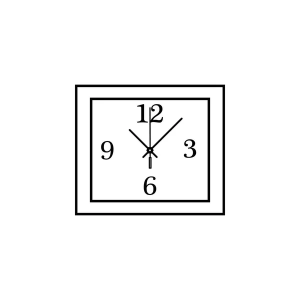 Quadratische Wanduhr Zeilensymbol. Beginn ist um 19 Uhr. hochwertiges Grafikdesign. Schilder, Symbolsammlung, einfaches Symbol für Webseiten, Webdesign, mobile App — Stockvektor