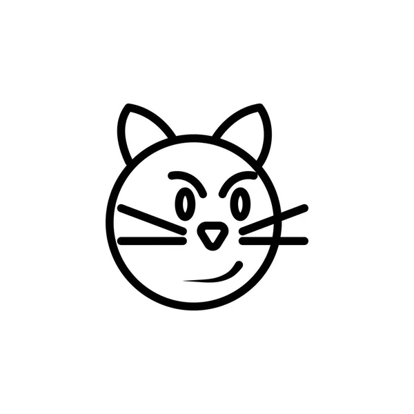 Katt arg emoji kontur ikon. Skyltar och symboler kan användas för webb, logo, mobilapp, UI, UX — Stock vektor