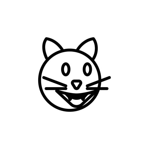 Кот смеется над иконой контура смайликов. Знаки и символы могут быть использованы для веб, логотип, мобильное приложение, пользовательский интерфейс, UX — стоковый вектор