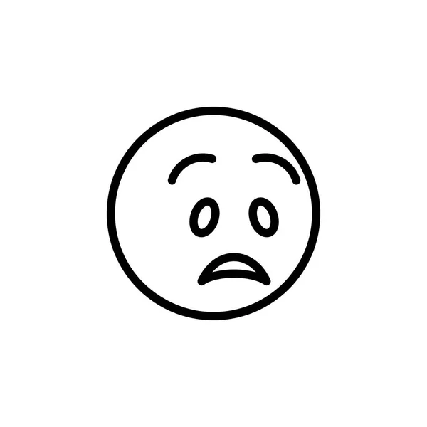 Triste icono del contorno emoji. Los signos y símbolos se pueden utilizar para la web, logotipo, aplicación móvil, interfaz de usuario, UX — Archivo Imágenes Vectoriales