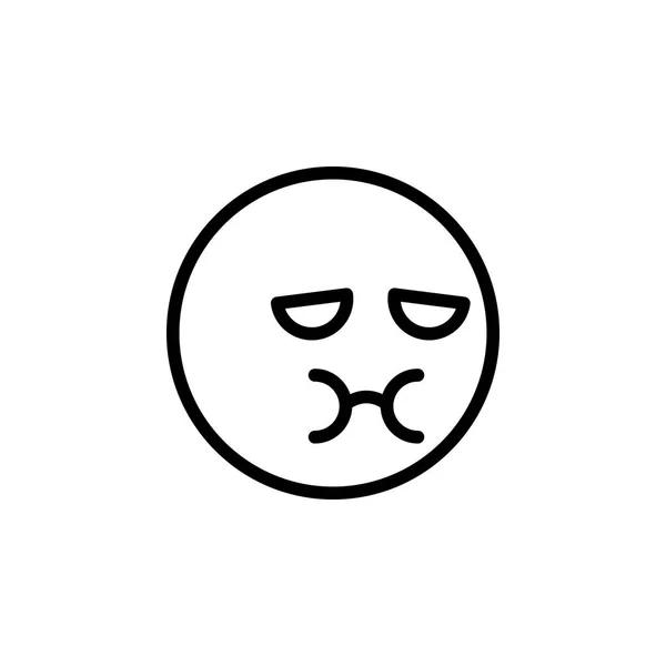 Icono del contorno de emoji enfermo. Los signos y símbolos se pueden utilizar para la web, logotipo, aplicación móvil, interfaz de usuario, UX — Archivo Imágenes Vectoriales