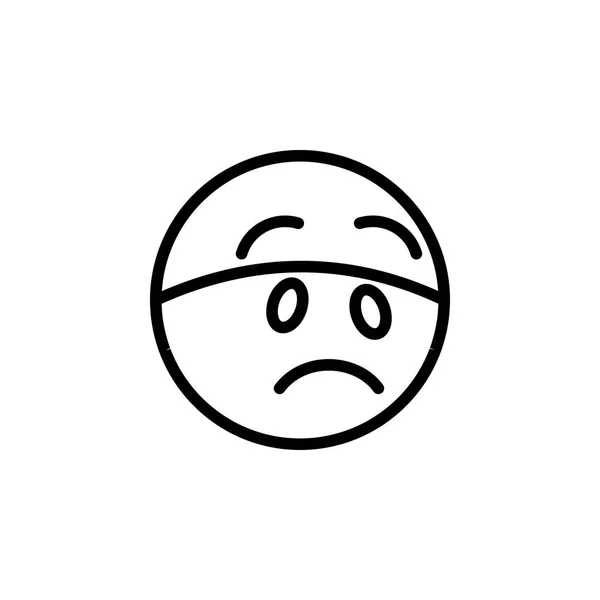 Triste icône de contour emoji. Signes et symboles peuvent être utilisés pour le web, logo, application mobile, UI, UX — Image vectorielle