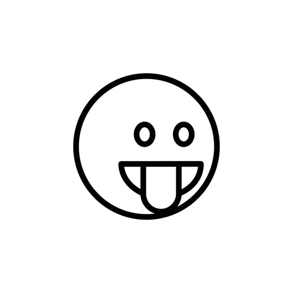 Icono del contorno emoji de la lengua. Los signos y símbolos se pueden utilizar para la web, logotipo, aplicación móvil, interfaz de usuario, UX — Archivo Imágenes Vectoriales