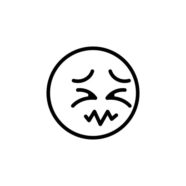 Ícone de contorno emoji triste. Sinais e símbolos podem ser usados para web, logotipo, aplicativo móvel, UI, UX —  Vetores de Stock