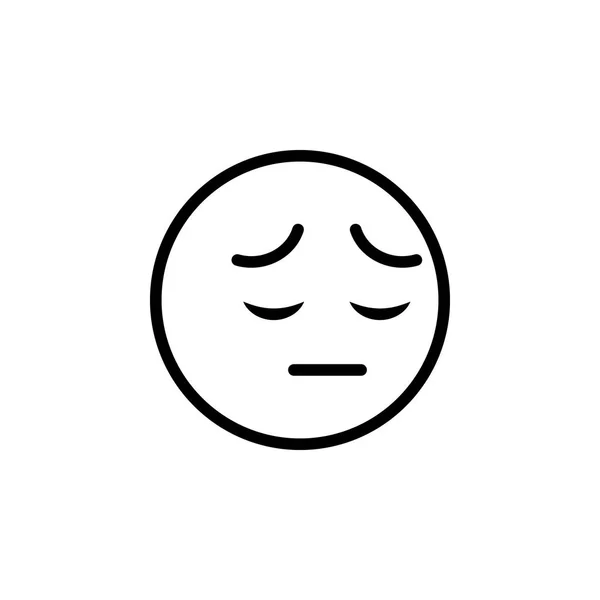 Triste icono del contorno emoji. Los signos y símbolos se pueden utilizar para la web, logotipo, aplicación móvil, interfaz de usuario, UX — Archivo Imágenes Vectoriales