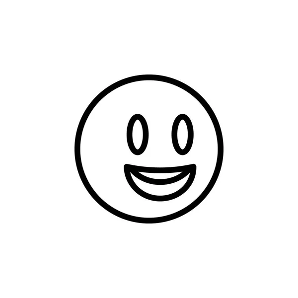 Happy emoji outline icon. Signs and symbols can be used for web, logo, mobile app, UI, UX — Stock Vector