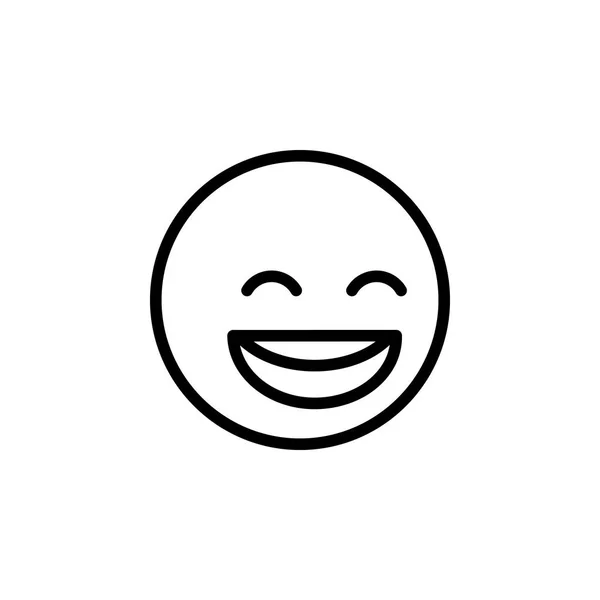 Happy emoji outline icon. Signs and symbols can be used for web, logo, mobile app, UI, UX — Stock Vector