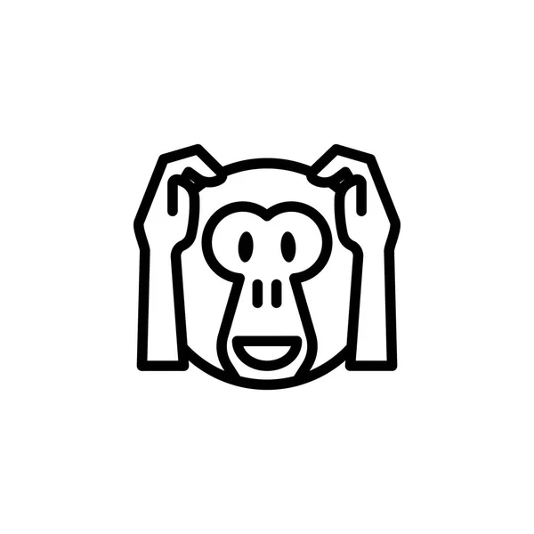 Мавпа не чув контур ікони. Знаки та символи можуть бути використані для Web, логотип, мобільний додаток, UI, UX — стоковий вектор
