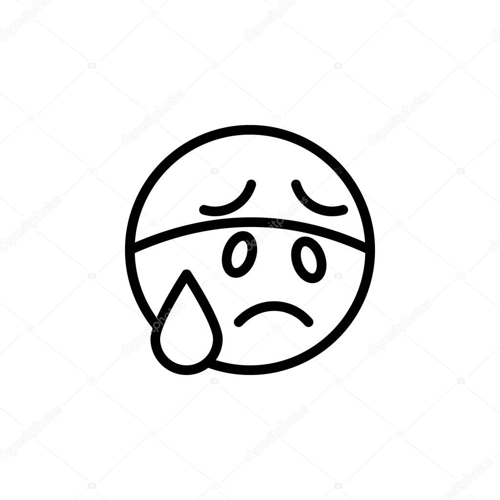 Embarrassed emoji outline icon. Signs and symbols can be used for web, logo, mobile app, UI, UX