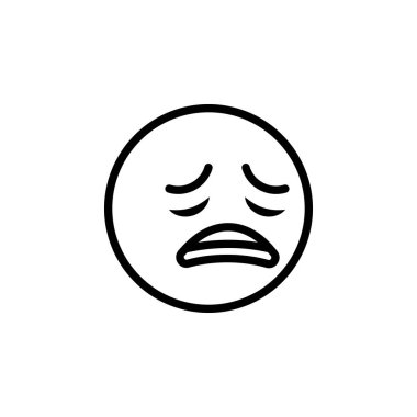 Üzgün emoji anahat simgesi. İşaretler ve semboller web, logo, mobil uygulama, Ui, Ux için kullanılabilir