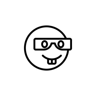 Nerd emoji anahat simgesi. İşaretler ve semboller web, logo, mobil uygulama, Ui, Ux için kullanılabilir