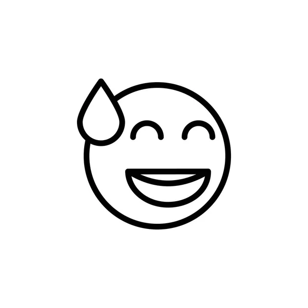 Icono del contorno emoji sonriente. Los signos y símbolos se pueden utilizar para la web, logotipo, aplicación móvil, interfaz de usuario, UX — Vector de stock