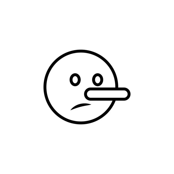 Icône de contour emoji menteur. Signes et symboles peuvent être utilisés pour le web, logo, application mobile, UI, UX — Image vectorielle