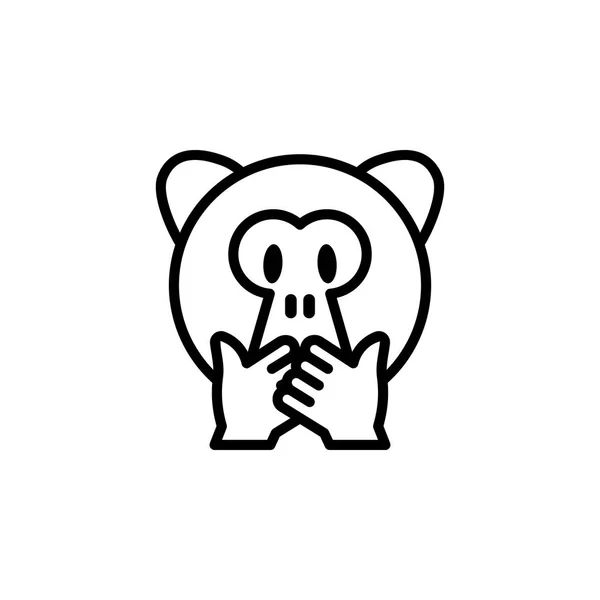 Macaco não falar ícone esboço. Sinais e símbolos podem ser usados para web, logotipo, aplicativo móvel, UI, UX — Vetor de Stock
