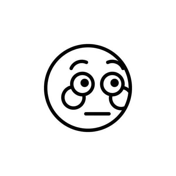 Icono de contorno de emoji avergonzado. Los signos y símbolos se pueden utilizar para la web, logotipo, aplicación móvil, interfaz de usuario, UX — Archivo Imágenes Vectoriales