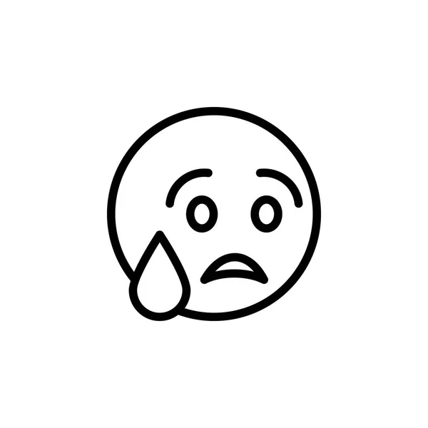 Pleurer émoji icône contour. Signes et symboles peuvent être utilisés pour le web, logo, application mobile, UI, UX — Image vectorielle