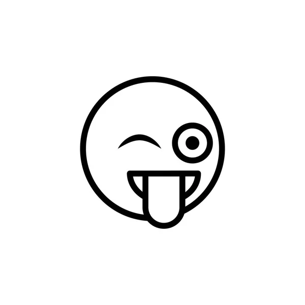 Icono del contorno emoji de la lengua. Los signos y símbolos se pueden utilizar para la web, logotipo, aplicación móvil, interfaz de usuario, UX — Vector de stock