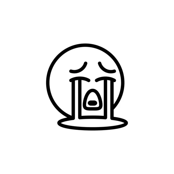 Crying emoji outline icon. Signs and symbols can be used for web, logo, mobile app, UI, UX — Stock Vector