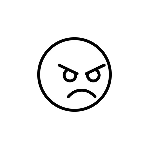 Angry emoji outline icon. Signs and symbols can be used for web, logo, mobile app, UI, UX — Stock Vector