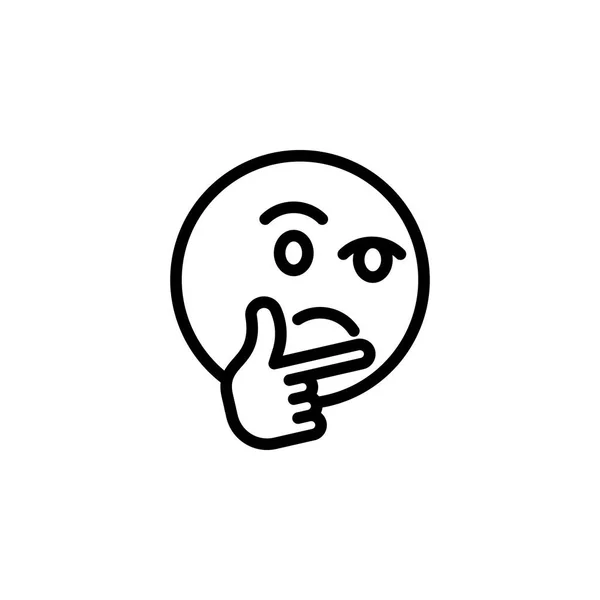 Icono del contorno emoji pensamiento. Los signos y símbolos se pueden utilizar para la web, logotipo, aplicación móvil, interfaz de usuario, UX — Vector de stock