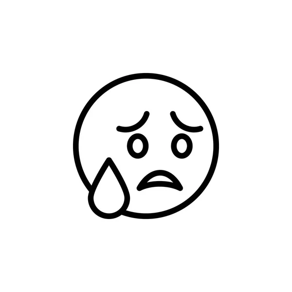 Ikon garis besar emoji yang menyedihkan. Tanda dan simbol dapat digunakan untuk web, logo, aplikasi mobile, UI, UX Stok Vektor