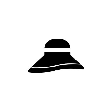 Plaj şapkası simgesi. Mobil konsept ve web uygulamaları için plaj tatilleri simgesi öğesi. İzole Beach şapka simgesi web ve mobil için kullanılabilir. Premium simgesi