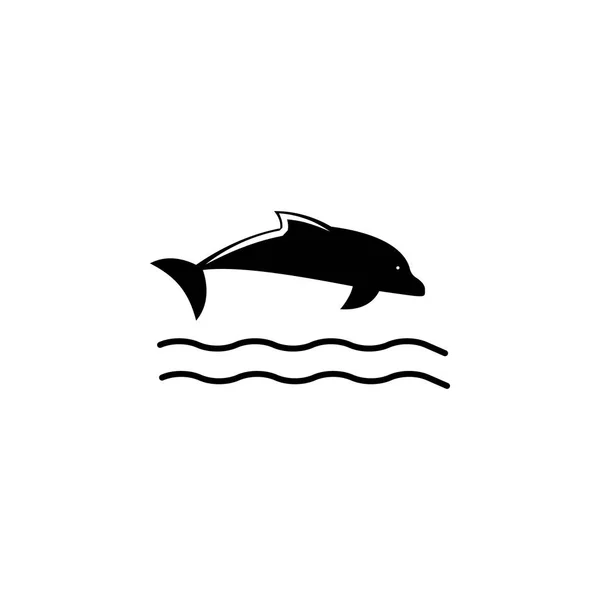 Dolphin-ikonen. Inslag av Beach Holidays Icon för mobila koncept och webbappar. Isolerad Dolphin Icon kan användas för webb och mobil. Premium-ikonen — Stock vektor