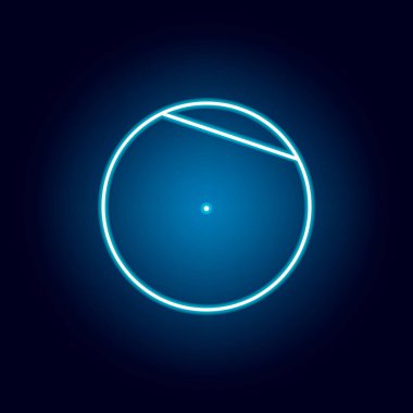 neon tarzında bir daire simgesinin akoru. mobil konsept ve web uygulamaları için geometrik şekil öğesi. web sitesi tasarımı ve geliştirme, uygulama geliştirme için ince çizgi simgesi