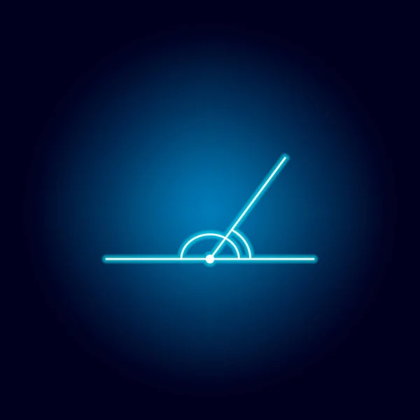 Adjacent angles icon in neon style. geometric figure element for mobile concept and web apps. thin line icon for website design and development, app development — Stock Vector