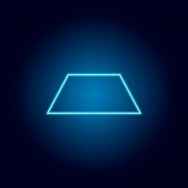 neon tarzıtrapez simgesi. mobil konsept ve web uygulamaları için geometrik şekil öğesi. web sitesi tasarımı ve geliştirme, uygulama geliştirme için ince çizgi simgesi