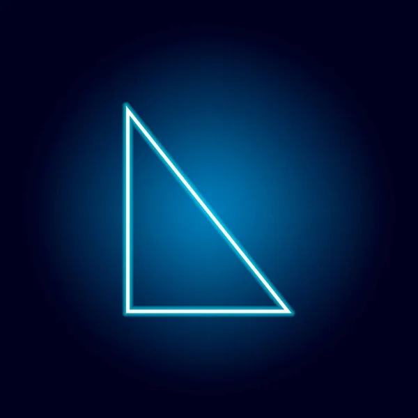 neon tarzında dik üçgen simgesi. mobil konsept ve web uygulamaları için geometrik şekil öğesi. web sitesi tasarımı ve geliştirme, uygulama geliştirme için ince çizgi simgesi