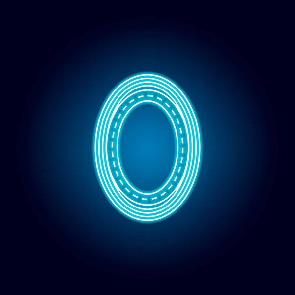 Ring road icon in blue neon style. Element of racing for mobile concept and web apps icon. Thin line icon for website design and development, app development — Stock Vector
