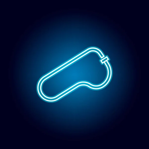 Ícone de pista de corrida em estilo neon azul. Elemento de corrida para o conceito móvel e ícone de aplicativos da web. Ícone de linha fina para design e desenvolvimento de sites, desenvolvimento de aplicativos — Vetor de Stock