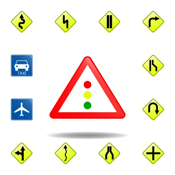 Trafic icona luci. set di cartelli stradali icona per il concetto di telefonia mobile e applicazioni web. colorata icona trafic lightsz può essere utilizzato per web e mobile Illustrazioni Stock Royalty Free