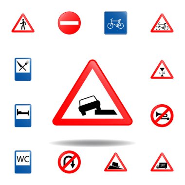 yumuşak eşikleri simgesi. mobil konsept ve web uygulamaları için yol işaretleri simgesi kümesi. renkli yumuşak eşikleri simgesi web ve mobil için kullanılabilir