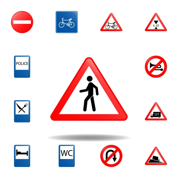 Wyłączonej z ruchu kołowego ikony. zestaw ikon znaków drogowych dla koncepcji mobilnej i aplikacji internetowych. kolorowy dla pieszych zakazany ikona może być używany do Internetu i mobilnych — Wektor stockowy